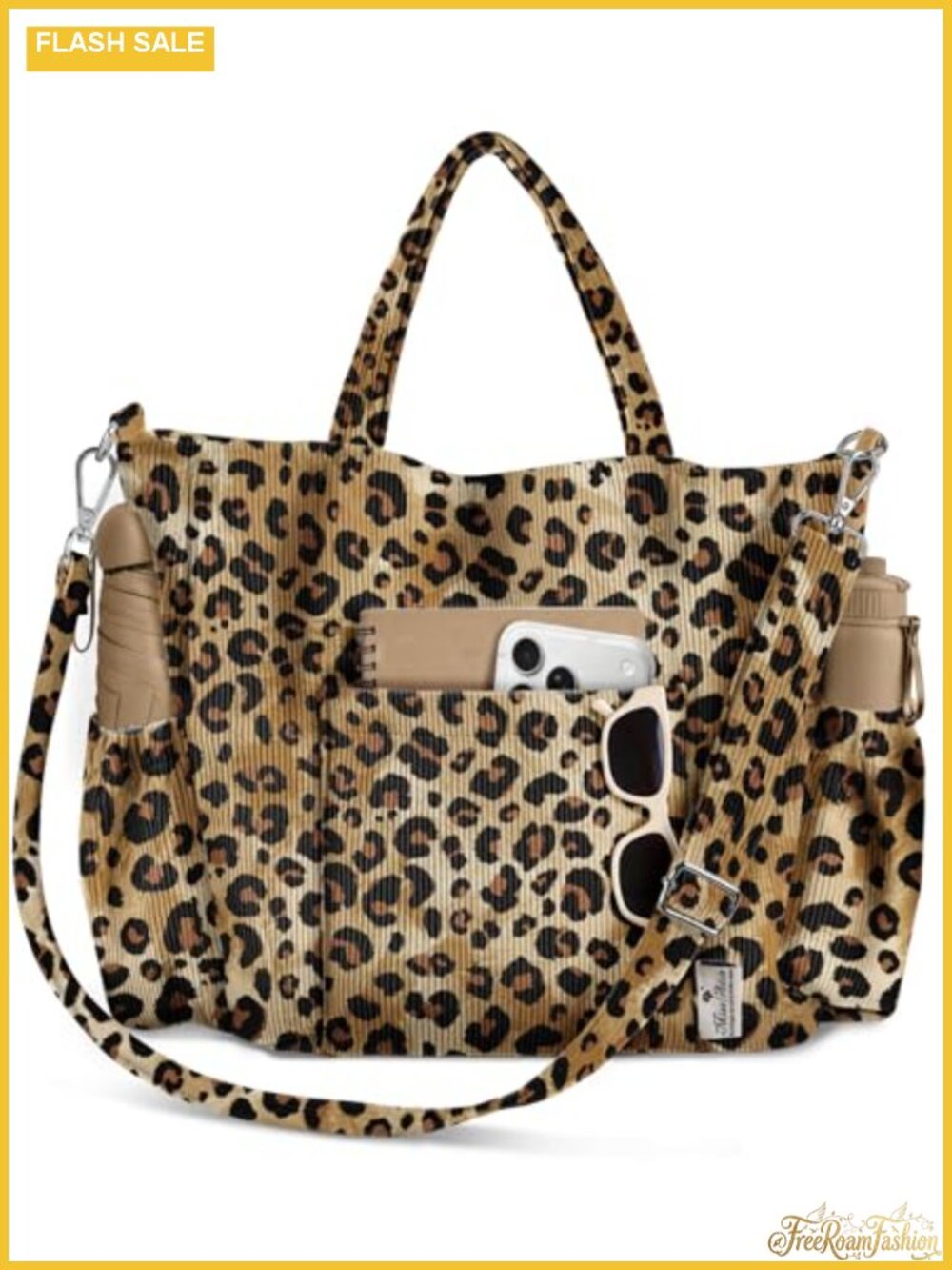 Corduroy Crossbody Tote Bag for Women with Adjustable Strap